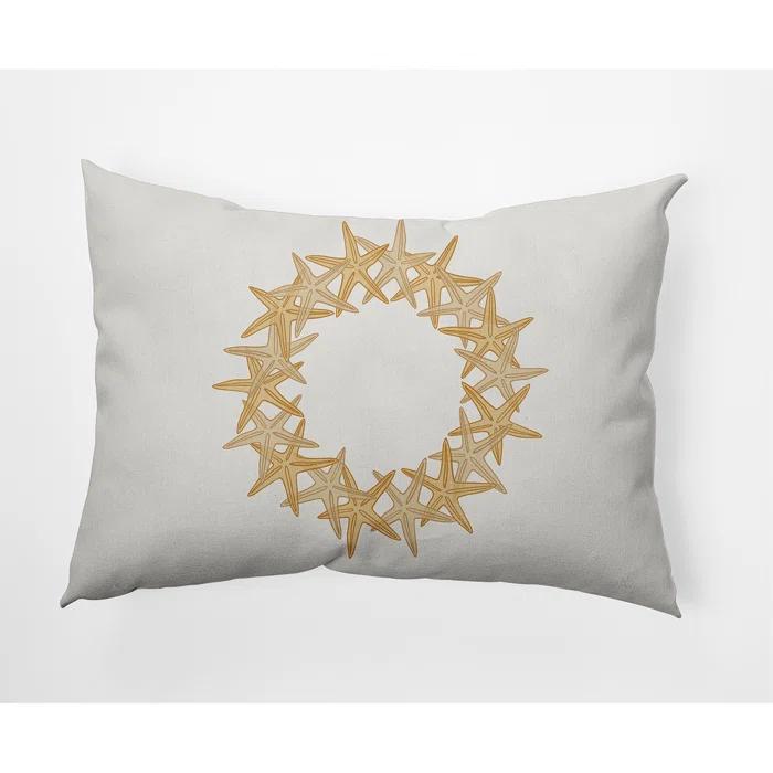 e by design Coastal Christmas Indoor/Outdoor Reversible Throw Pillow
