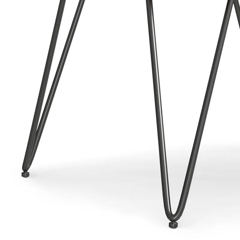 Hunter 22"W Solid Wood Industrial Square End Table with Hairpin Legs and Open Storage