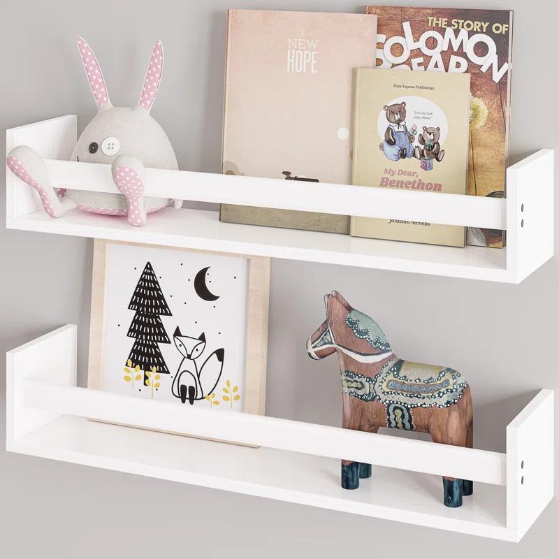 Ballucci Rigga 16" Floating Shelves with Front Bar (Set of 2)