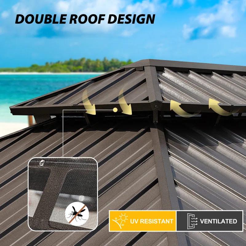 EAGLE PEAK Outdoor Aluminum Frame Hardtop Patio Gazebo