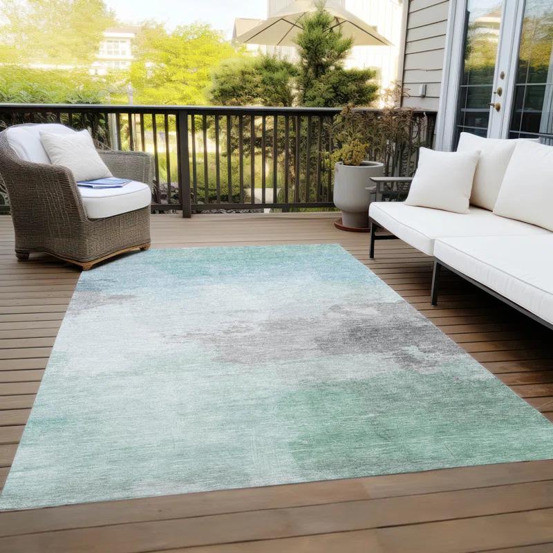 Machine Washable Indoor/Outdoor Chantille ACN1521 Seafoam Rug