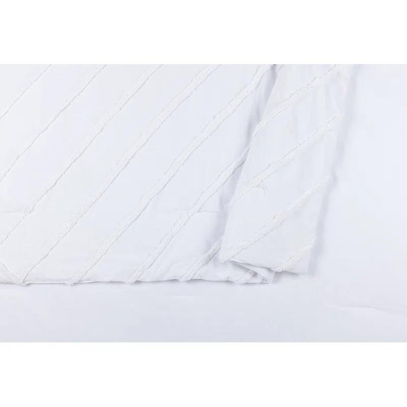 Laurel and Mayfair Cotton Ring Stitch Chevron / Zig Zag Comforter Set