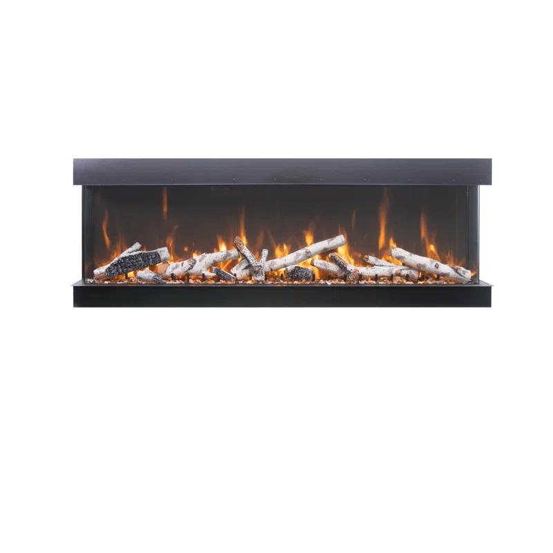 Amantii 72-TRU-VIEW-XL XT – 72″ Wide X 22″ In Height –3 Sided Glass / Indoor Or Outdoor Electric Fireplace