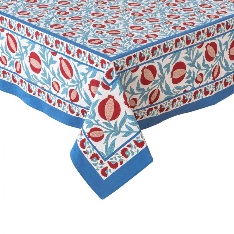 Square Floral Cotton Tablecloth