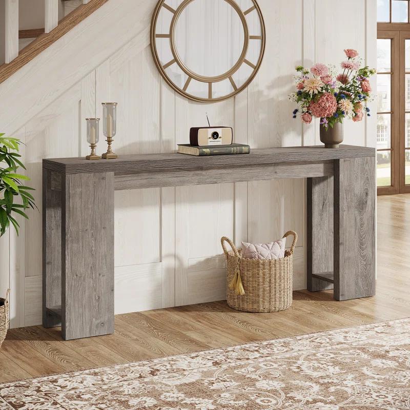 Millwood Pines 70.9" Console Table For Entryway, Farmhouse Wood Sofa Couch Tale