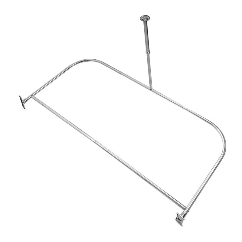 Utopia Alley Aluminum 61" D-Shape Fixed Shower Curtain Rod