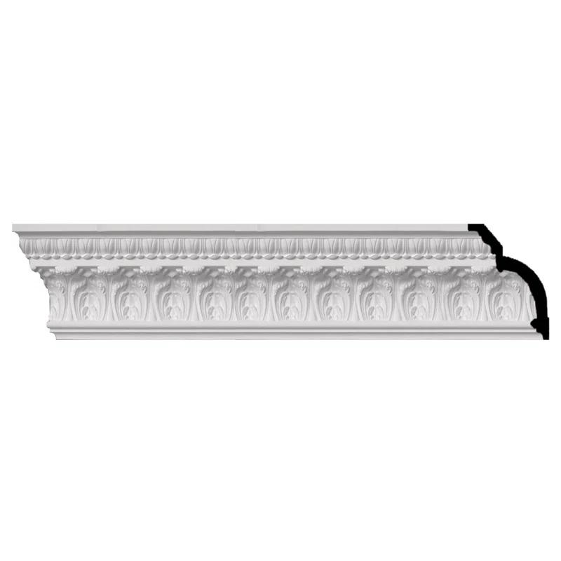 Ekena Millwork 7 3/4"H x 5 1/2"P x 9 1/2"F x 94 1/2"L Odessa Leaf Dentil Crown Moulding