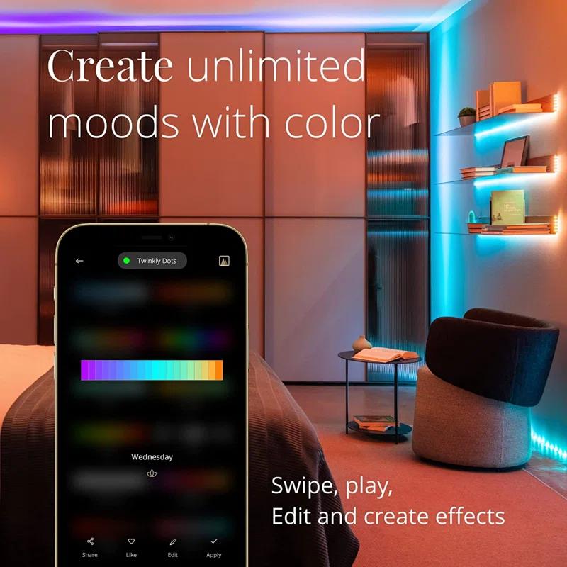 Twinkly Twinkly Smart Decoration 60 Multicolor LED App Controlled Dots Lights, Black