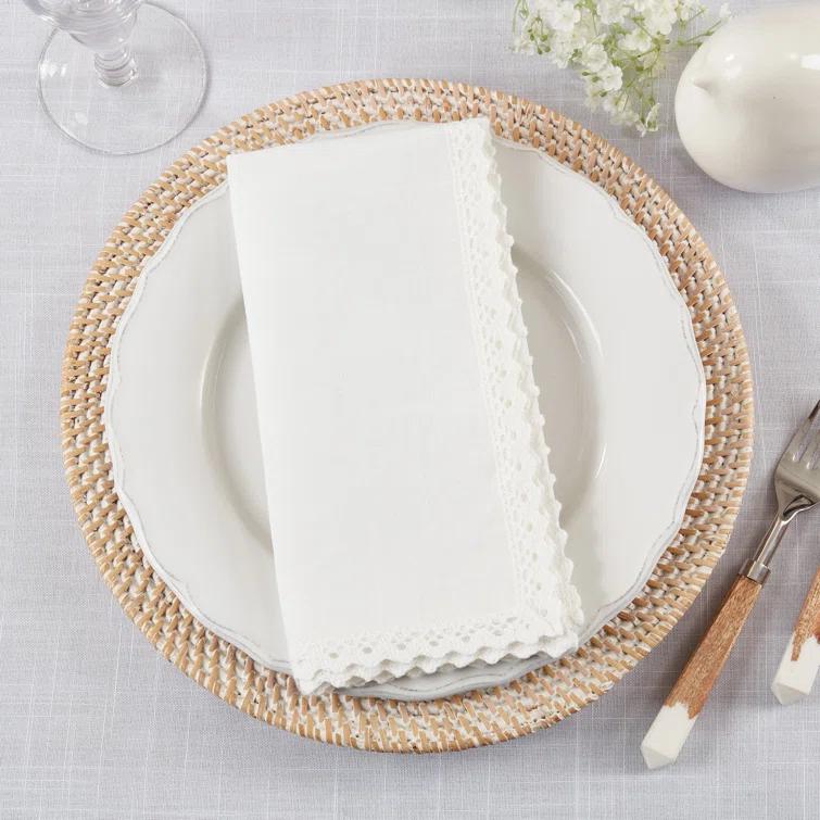 Saro Abilene Collection Polyester Square Napkin (Set of 4)