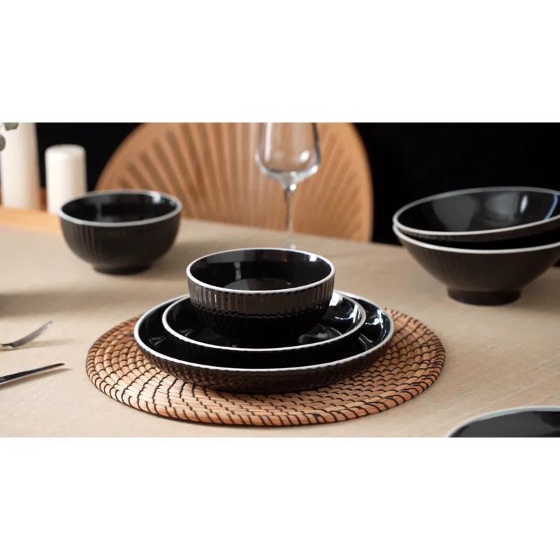 Lustra 16 Piece Stoneware Dinnerware Set - Service for 4