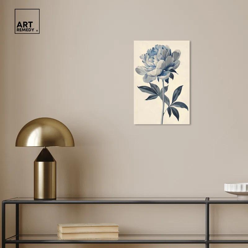 Art Remedy Delicate Blue Flower Minimalistic Floral Wall Art by Art Remedy