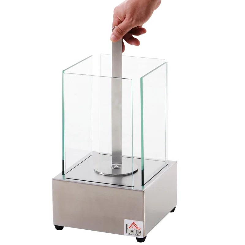 Metal Bio-Ethanol Tabletop Fireplace with Flame Guard