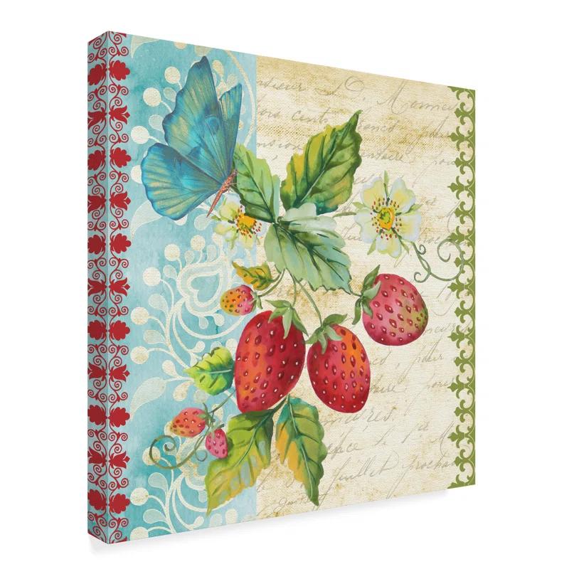 Trademark Fine Art Jean Plout " Vintage Fruit Strawberries " by Jean Plout