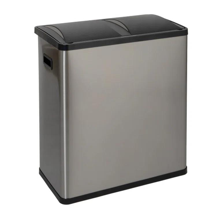 Household Essentials Steel Motion Sensor Multi-Compartment Trash/Recycling Bins - 8 Gallons