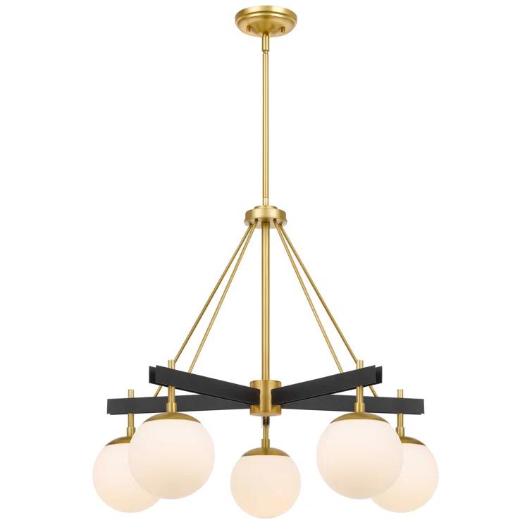 Varaluz Allie 5-Light Chandelier, Black/Satin Brass