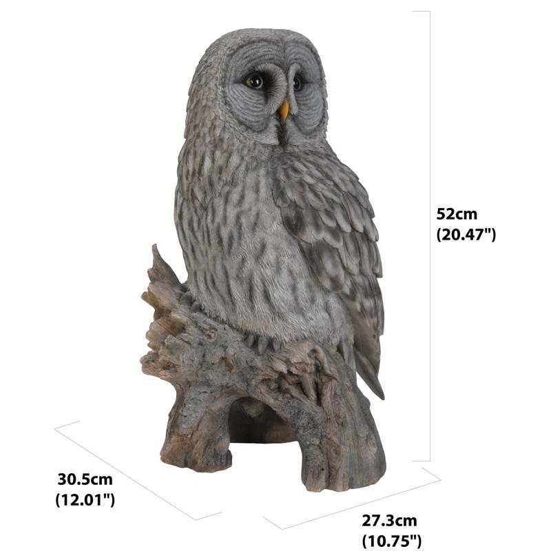 Hi-Line Gift Ltd. Owl on Stump Statue