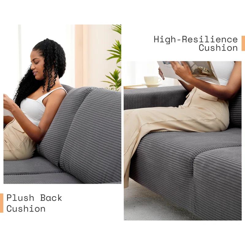 Wade Logan® Brynnly 89 in Comfy Sofa Couch with Extra Deep Seat 3 Seater Sofa Chair Set for Living Room