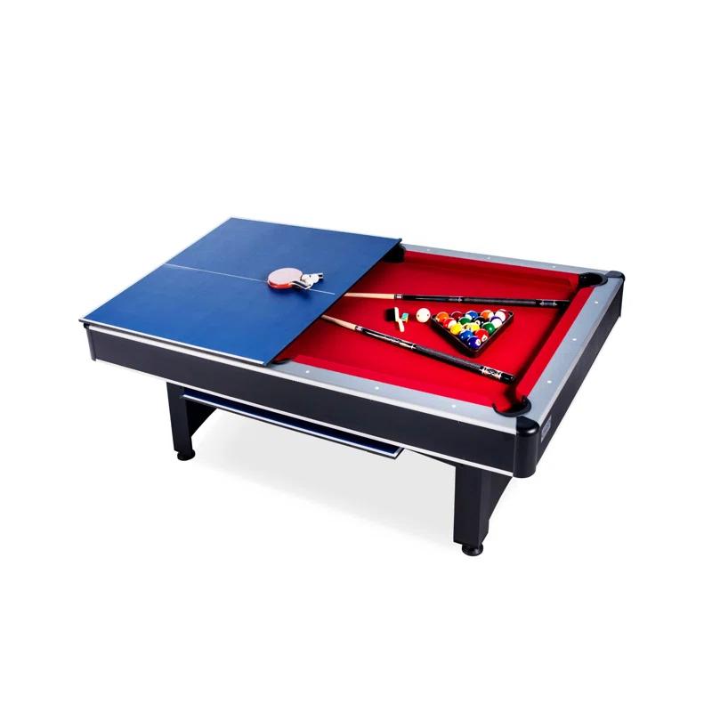 RACK Pool Tables RACK Scorpius 7-Foot Multi Game with Table Tennis Billiard/Pool Table Tennis (Red)