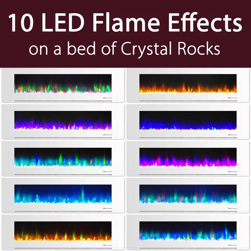 Cambridge Cambridge Wall Mount Electric Fireplace Heater with Remote Control for Indoor Use in Living Room, Bedroom, Home Office