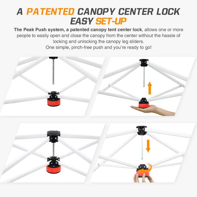 Pop Up Canopies 10 Ft. W x 10 FT. D Metal Party Tent Canopy