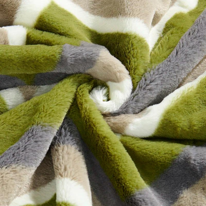 Home Soft Things Chevron Faux Fur Pillow Cover (Set of 2)