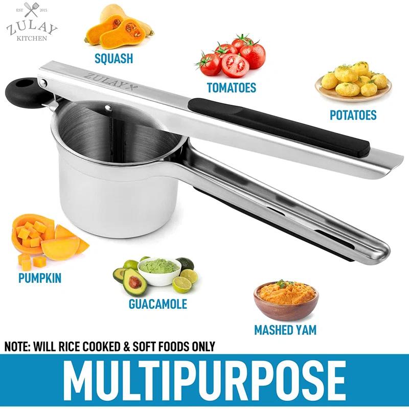Zulay Kitchen Zulay Kitchen Large 13.5oz Potato Ricer Stainless Steel Heavy Duty Masher with Non-Slip Handle