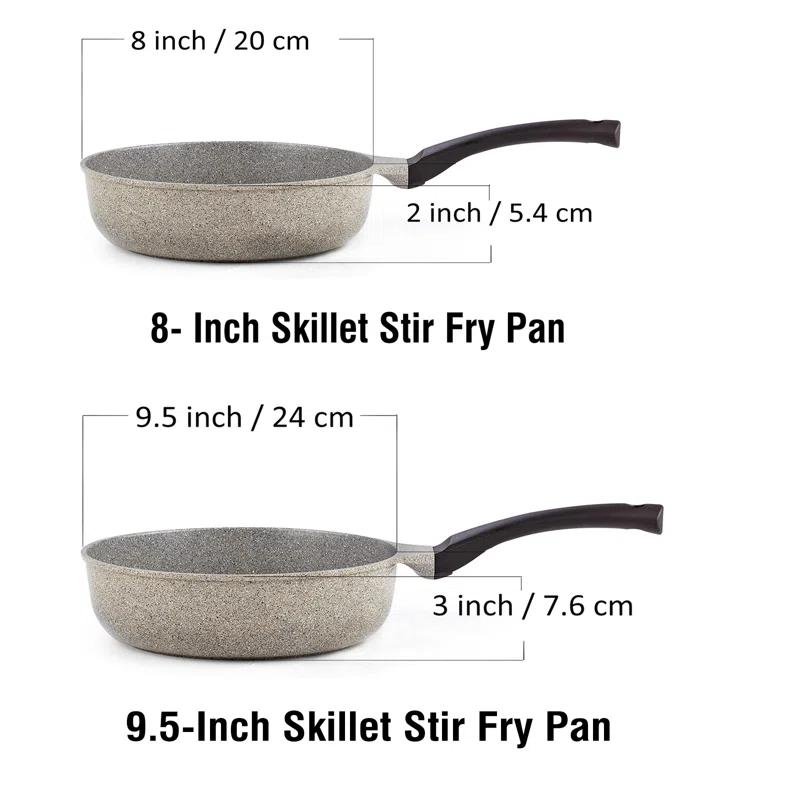 Cook N Home Cook N Home Non-Stick Saute Skillet Omelette Pans Set, 8-inch and 9.5-inch