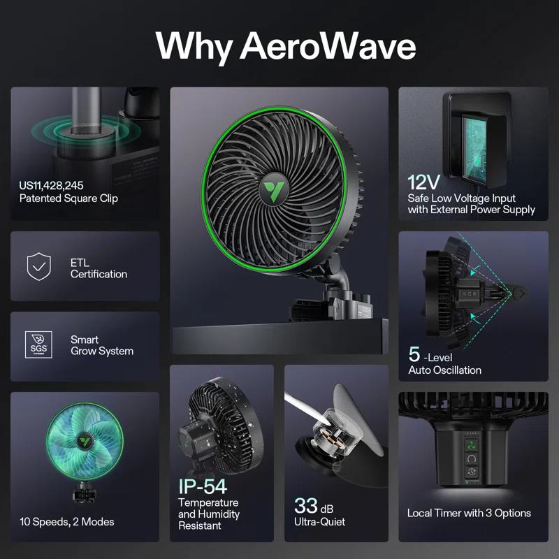 VIVOSUN VIVOSUN 10'' Oscillating Clip Fan Fan