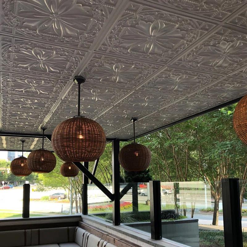 FromPlainToBeautifulInHours Milan 24'' L x 24'' W Textured PVC Drop-In & Glue Up Ceiling Tile Ceiling Tile (Set of 25)