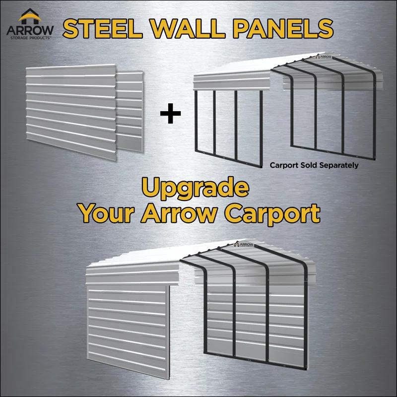 Arrow Arrow 9 x 24 ft Charcoal Two Sided Steel Carport Enclosure