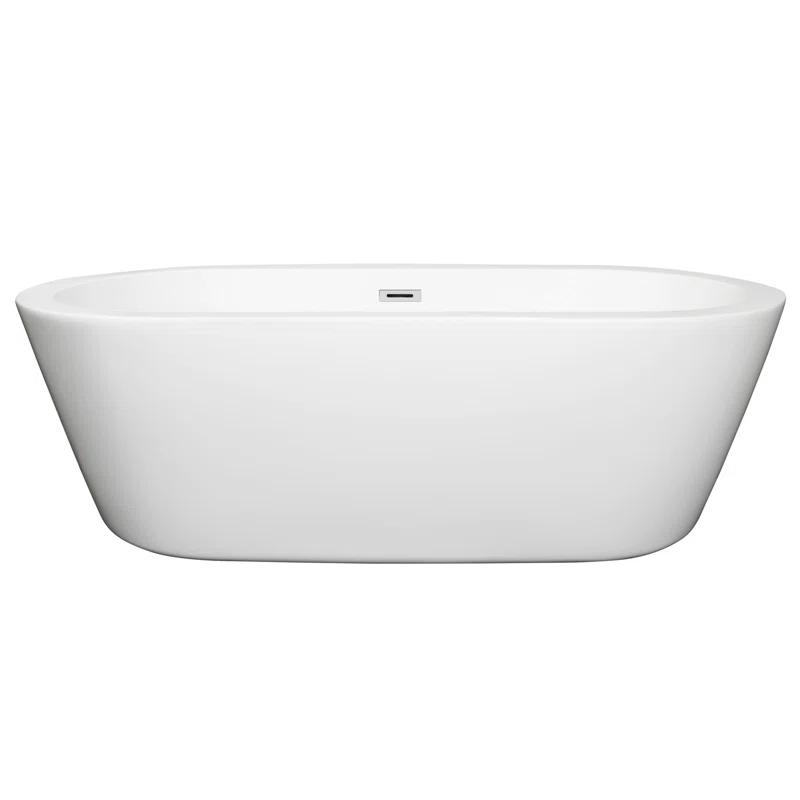 Wyndham Collection WCOBT100371 Mermaid 71'' x 33.5'' Freestanding Soaking Acrylic Bathtub