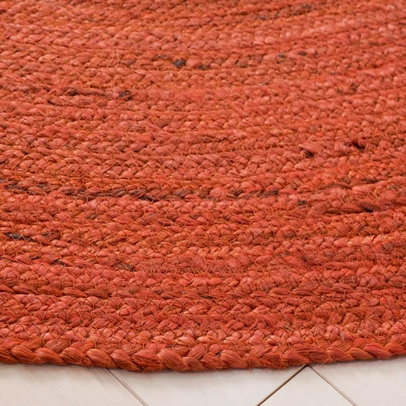 August Grove® Parkington Vintage Leather Hand Woven Jute Solid Color Rug