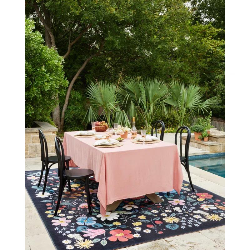Rifle Paper Co. x Loloi Perennial Black/Navy Indoor / Outdoor Area Rug