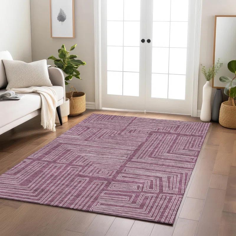Machine Washable Indoor/Outdoor Chayden ACN1045 Eggplant Rug
