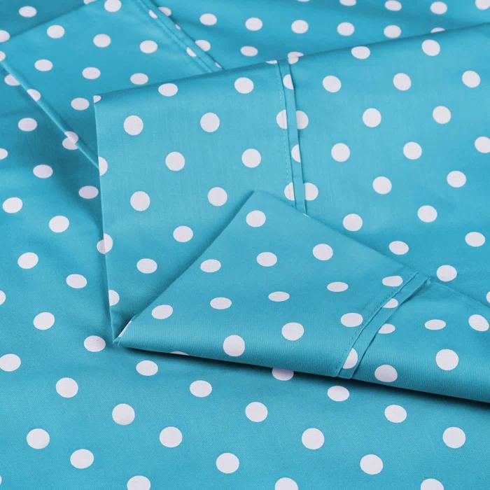 Superior Impressions Polka Dots 600 TC Cotton Poly Blend Deep Pocket Bed Sheet Set