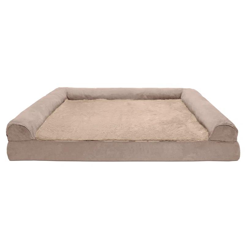 FurHaven Plush & Suede Orthopedic Sofa Dog Bed - Jumbo Plus, Almondine