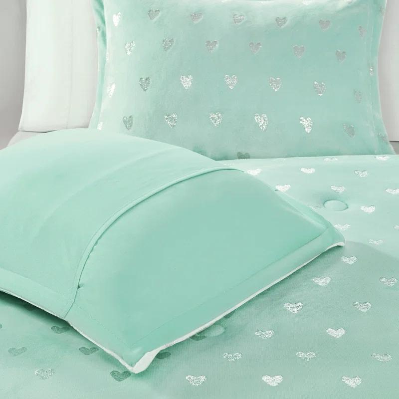 Intelligent Design Rosalie Metallic Printed Plush Comforter Set
