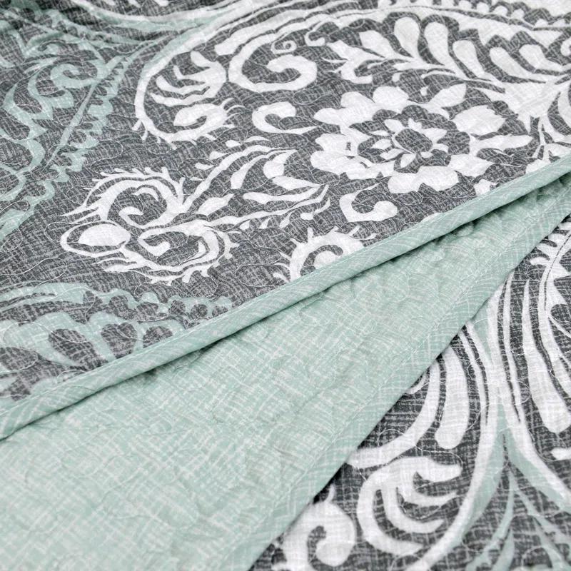 Home Soft Things 5 Piece Kingston Damask Printed Microfiber Quilts Set