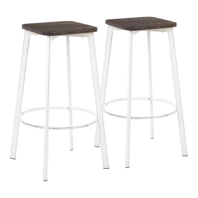Wenty Clara Upholstered Counter Stool with Metal Frame (Set of 2)