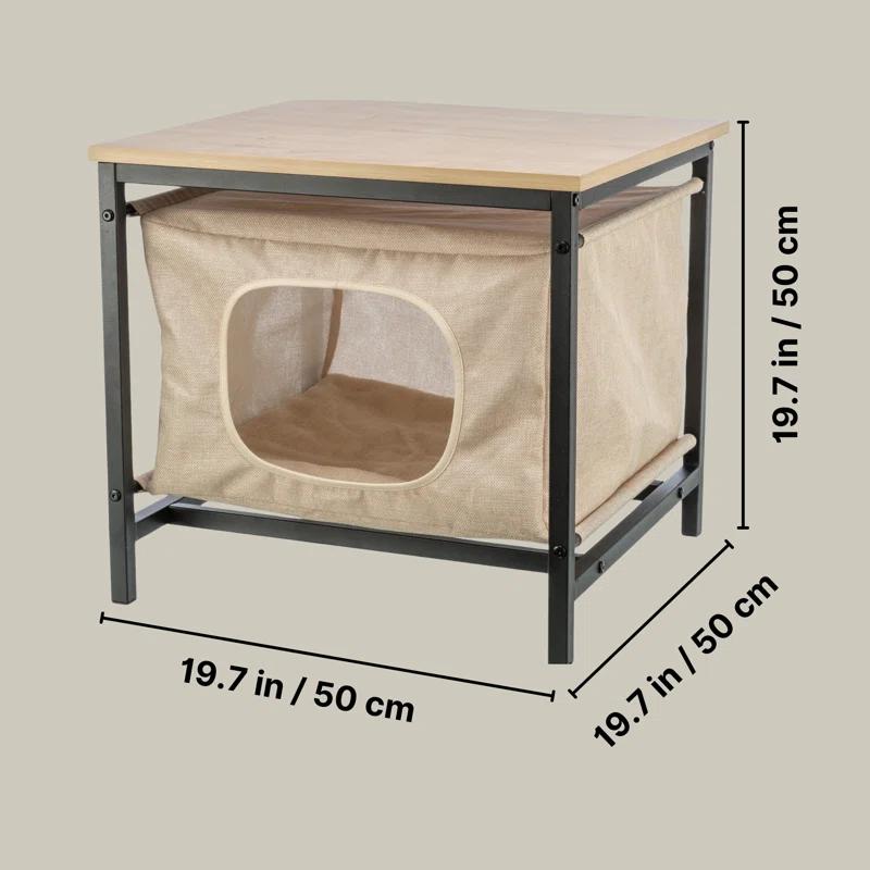 TRIXIE TRIXIE Emmie Indoor Cat Condo, Cat Bed Side Table & Nightstand, Cat Hideaway Cave with Cozy Cushion