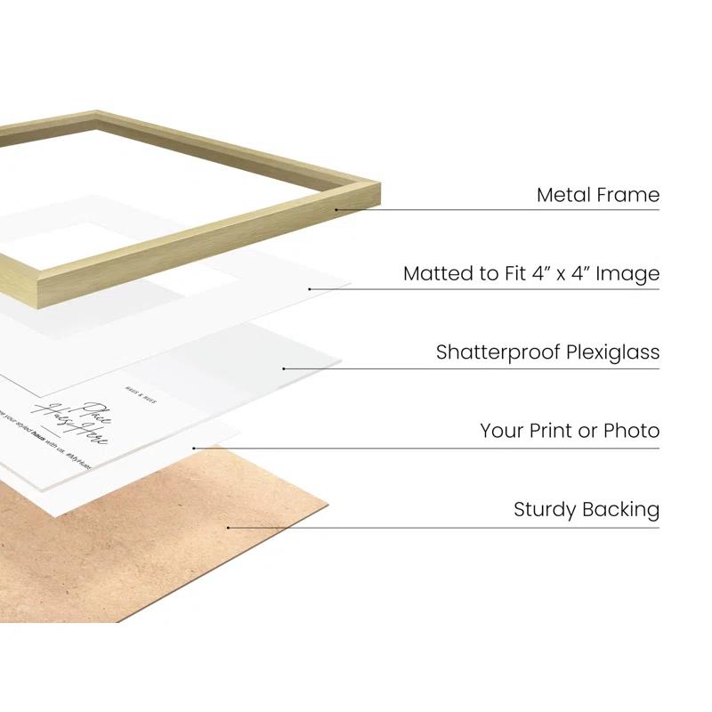 Haus and Hues Matted Square Metal Picture Frames (Set of 3) (Set of 3)