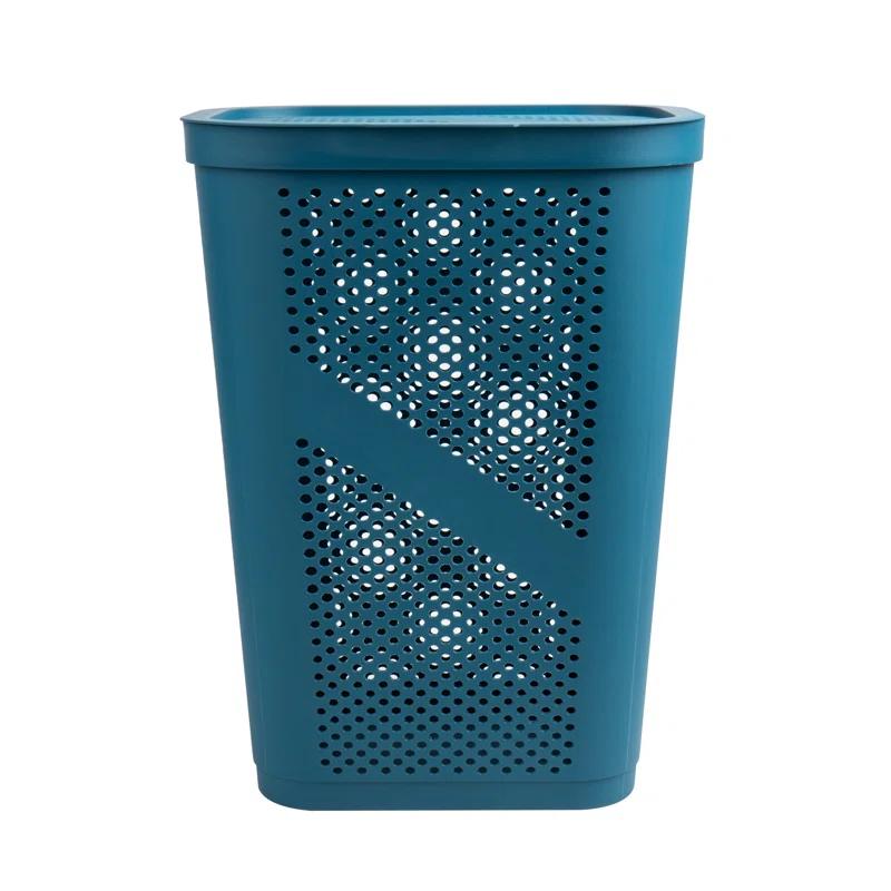 Mind Reader Mind Reader 60L Slim Laundry Hamper, Clothes Basket, Lid, Ventilated, Plastic, 17.25"L x 13.75"W x 23.5"H, 2-Pack