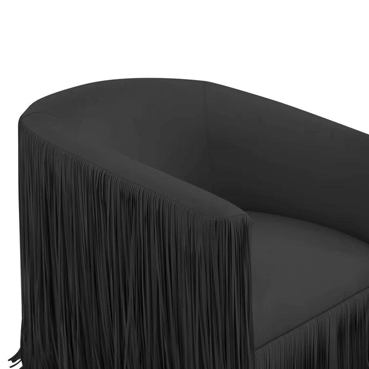 Everly Quinn Faux Leather Swivel Barrel Chair
