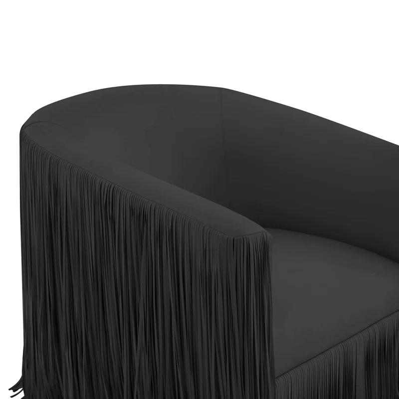 Everly Quinn Faux Leather Swivel Barrel Chair