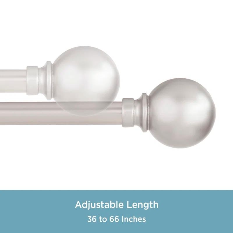 Kenney Manchester Mercer 3/4" Brushed Nickel Single Curtain Rod