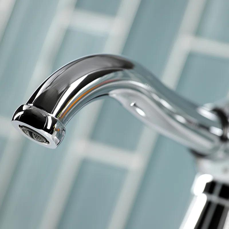 Kingston Brass Belknap Single-Handle 1-Hole Deck Mount Bathroom Faucet with Push Pop-Up and Deck Plate