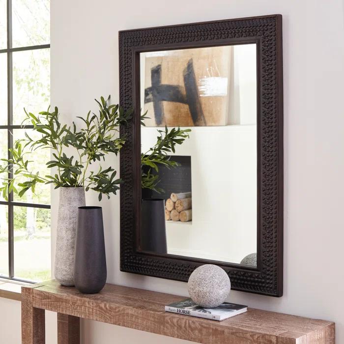 Ebern Designs Solid Wood Flat Mirror