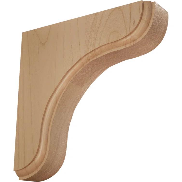 Ekena Millwork 1 3/4"W x 5 1/2"D x 5 1/2"H Eaton Wood Bracket, Alder