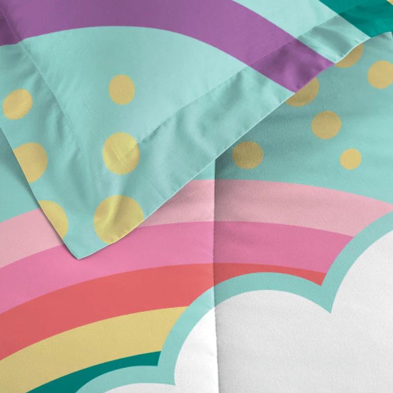 Dream Factory Dream Factory Rainbow Flare Rainbow Microfiber Reversible Modern & Contemporary Comforter Set