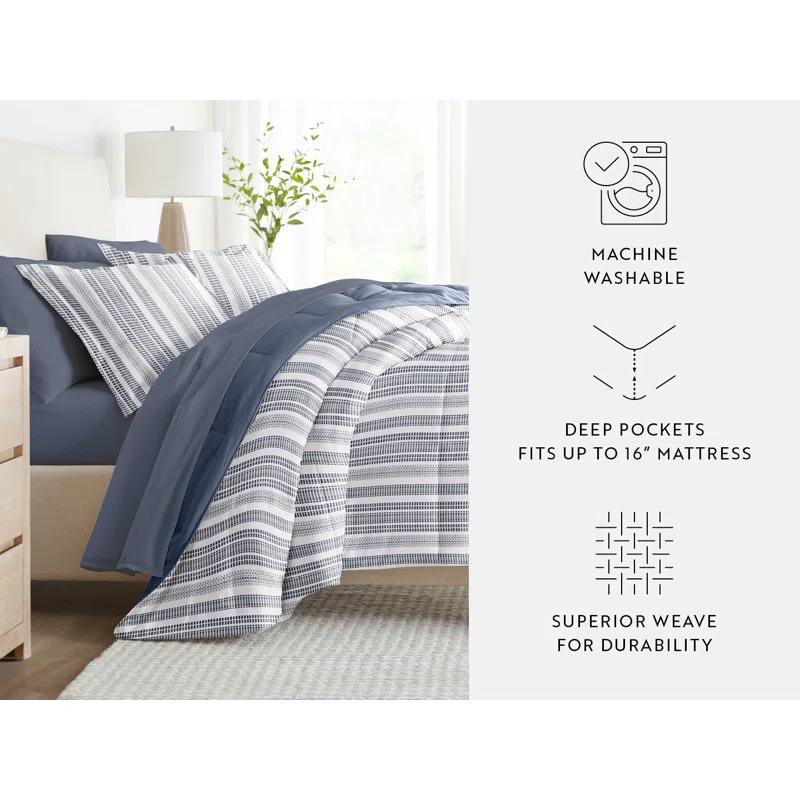 IEnjoy Home 7-Piece Bedding Bundle - Pattern Comforter and Sheet Set